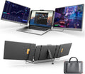 15.6' Triple Laptop Screen Extender, FHD IPS Multi Screen Extender with USB-C/USB-A, One Cable Connection Laptop Monitor Extender 12-16 Inch Laptops,Fits All Laptops