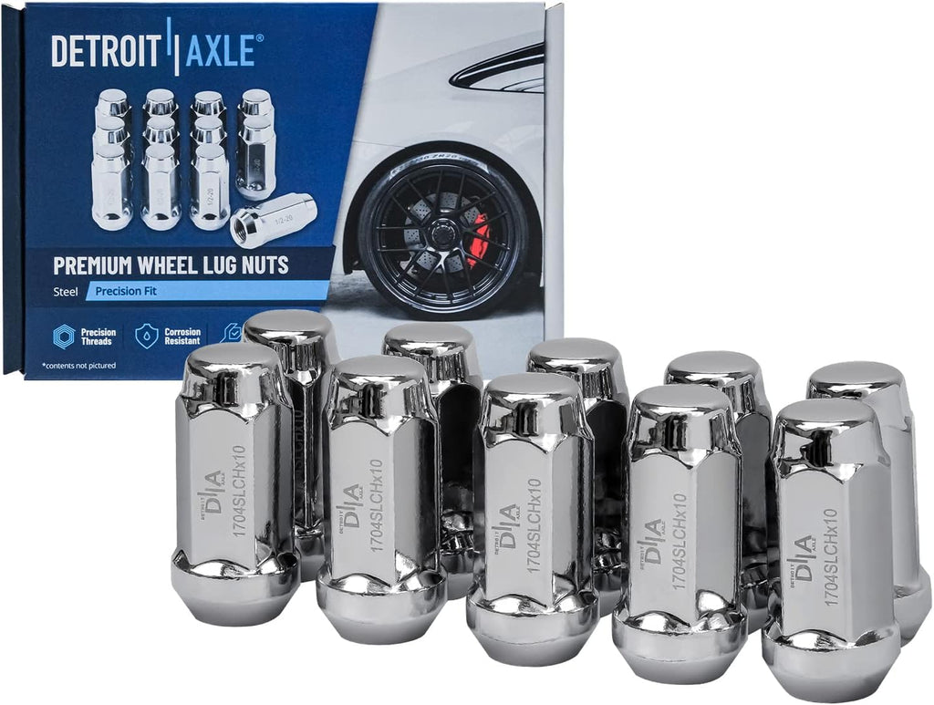 Detroit Axle - Front Brake Kit for Ford Explorer Mercury Mountaineer Disc Brake Rotors Wheel Bearing Hubs Assembly 10pc Wheel Lug Nuts 2002 2003 2004 2005 Replacement