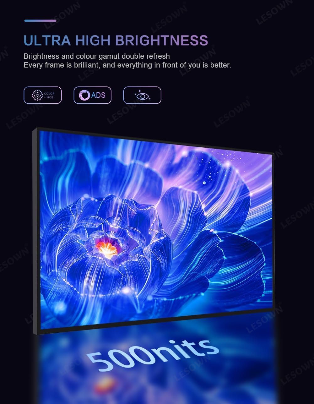 QHD 2.5K Portable Monitor 16 inch 2560x1600 USB Type-C HDMI 500Nits High Brightness Gaming Ultra Wide Gamer Display with Speakers Secondary Monitor for Laptop PC Phone Mac (2.5K 144Hz No Touch)