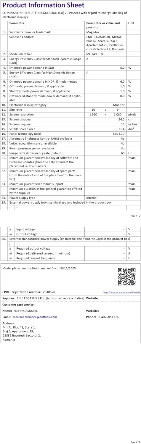 Portable Monitor Touchscreen 14',USB-C & FHD External Display 100% sRGB Anti-Glare Eye Care,Privacy Protection,Low-Power,VESA Mountable Travel Monitor for Laptop/Mac/Gaming/Office