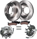 Detroit Axle - 4WD Front Brake Kit for 2009 2010 Dodge Ram 2500 3500, 2011 Ram 2500 3500, Truck Disc Brake Rotors Ceramic Brakes Pads Wheel Bearing Hubs Assembly Replacement