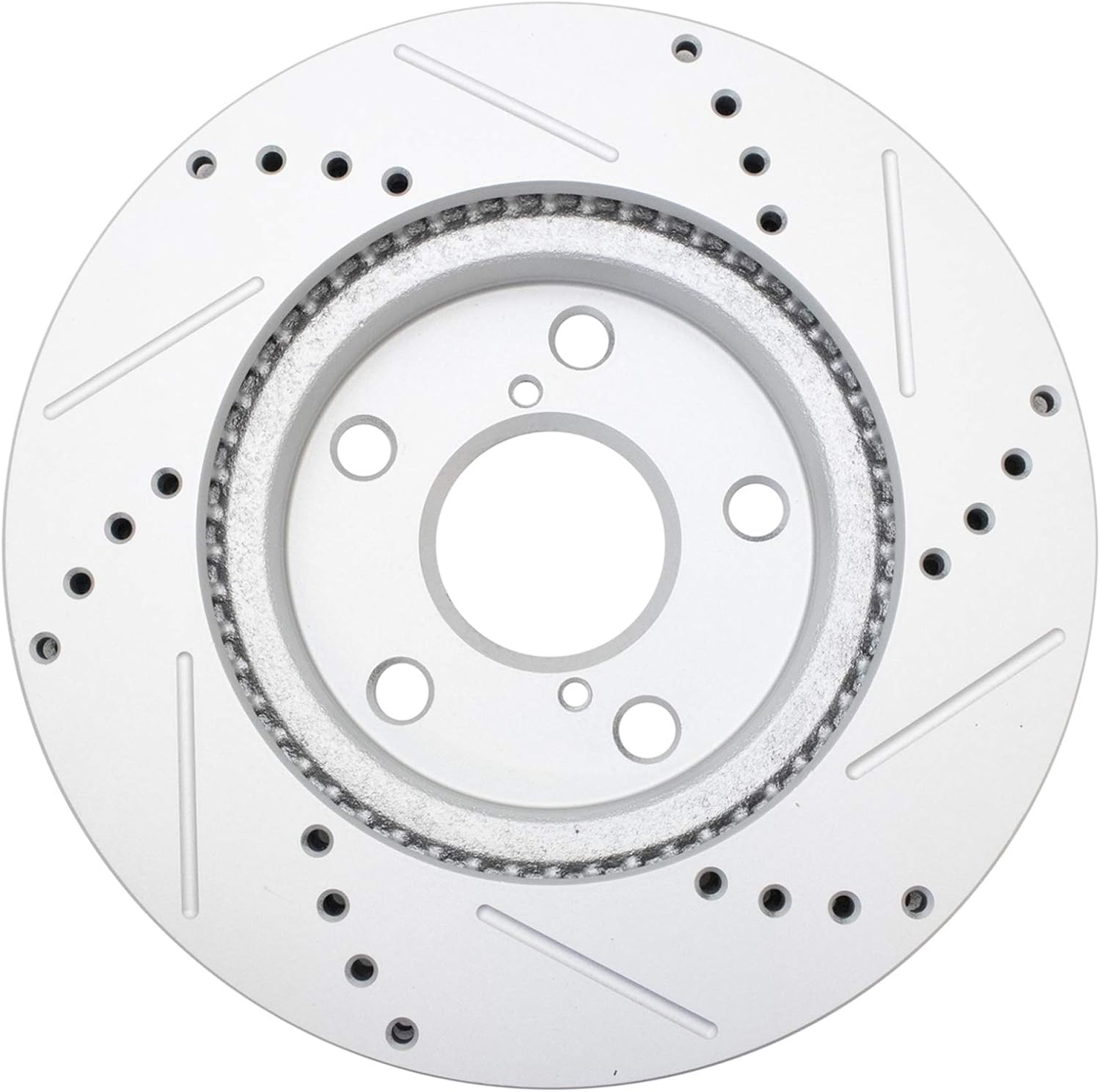TRQ Performance Front and Rear Brake Rotor Set G Coated Drilled and Slotted Compatible with 2010-2012 Lexus HS250h 2006-2018 Toyota RAV4