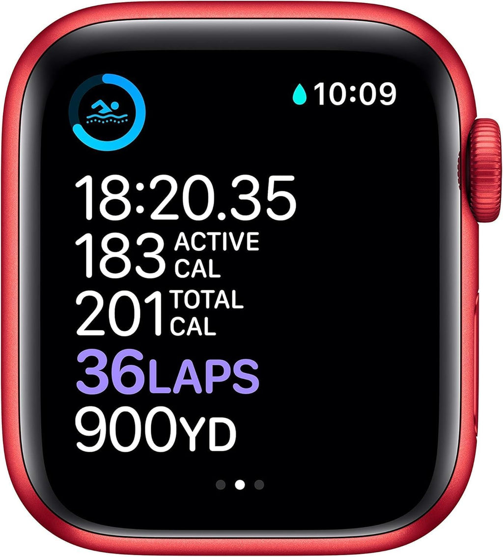 Apple Watch Series 6 (GPS, 44mm) - Red Aluminum Case with Red Sport Band (Renewed)