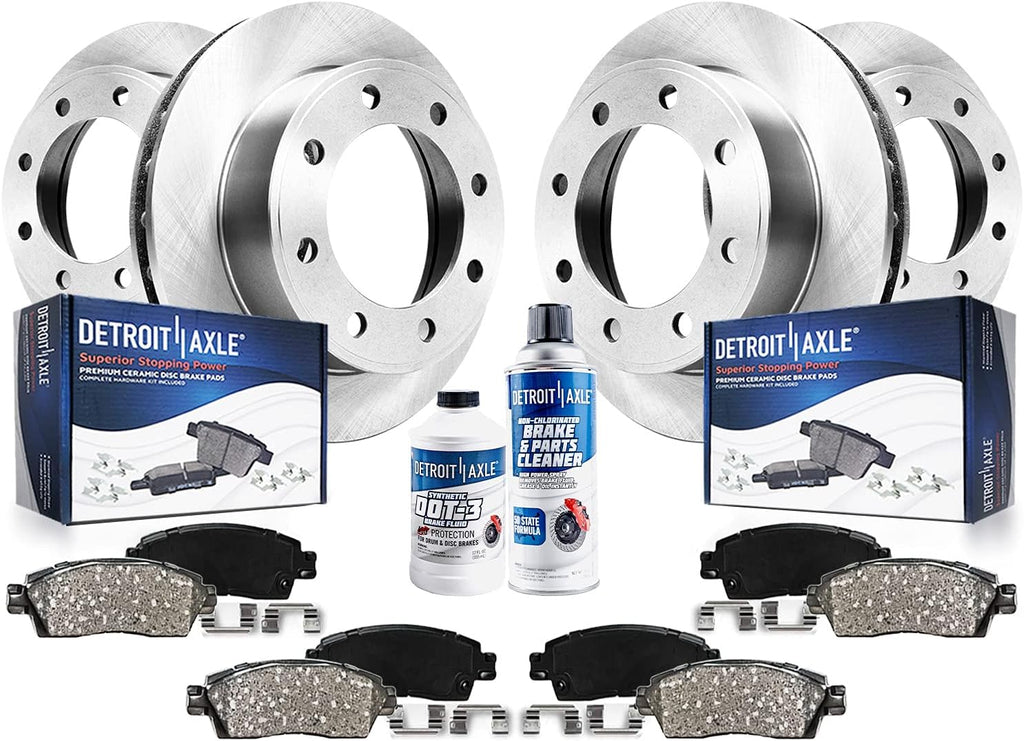 Detroit Axle - Brake Kit for 2001 2002 Dodge Ram 2500 3500 Brake Rotors and Ceramic Brakes Pads Front and Rear Replacement