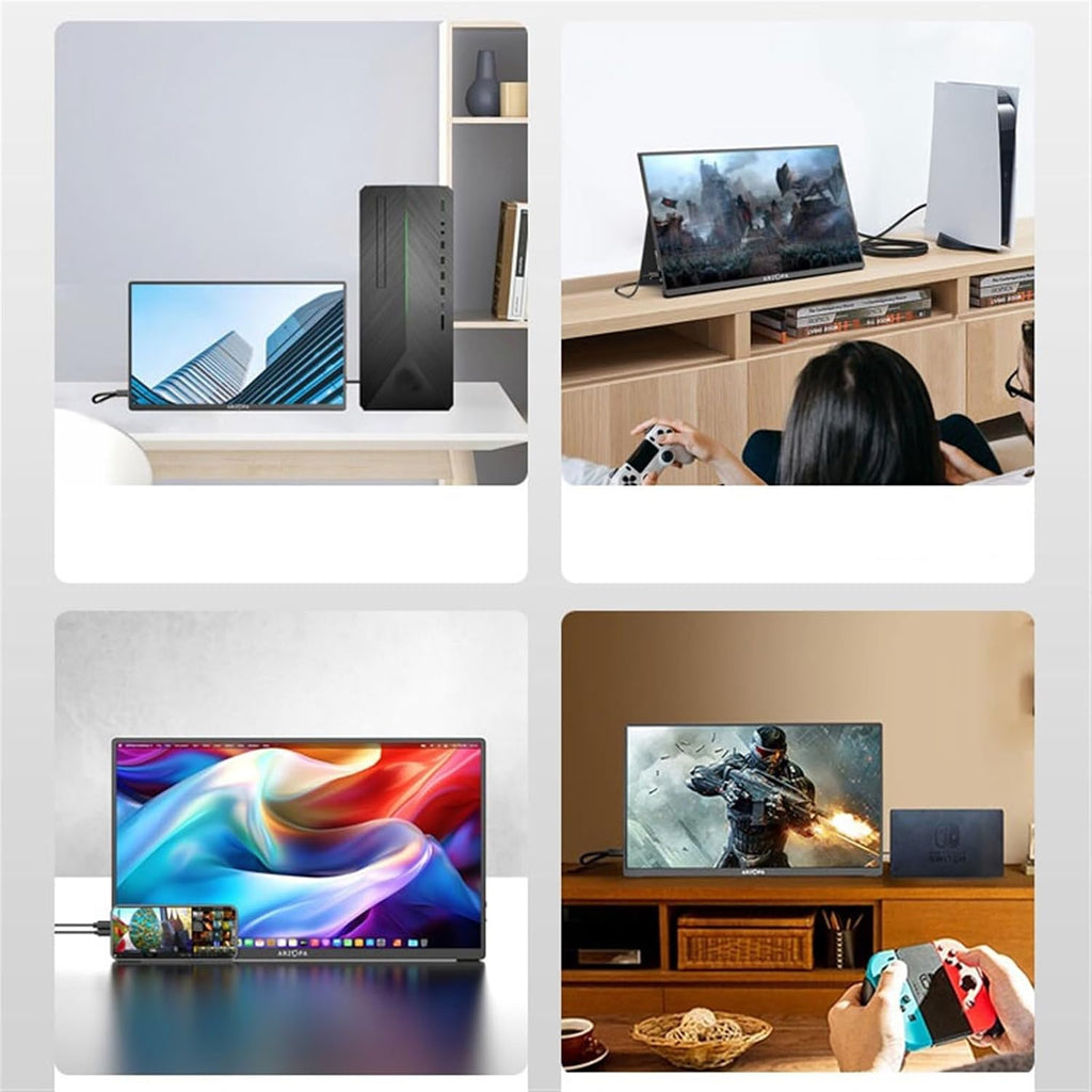 Portable Monitor for Laptop 17.3-inch Large Screen Monitor 1920 * 1080 Resolution 60HZ IPS Secondary Laptop Expansion Game Host External Portable Gaming Monitor
