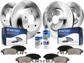 Detroit Axle - Brake Kit for 2006-2011 Honda Civic 2007-2010 Acura CSX, Disc Brake Rotors Ceramic Brakes Pads w/Hardware Replacement [11.81 inch Front 10.24 inch Rear Rotors]