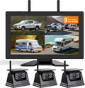 3 Magnetic Solar Wireless Backup Camera for Truck, 9' Portable 1 Min Easy Install Scratch-Proof No Delay Touch Screen Monitor System True 15000mAh Rechargeable Reverse Camera for Tractor Excavator