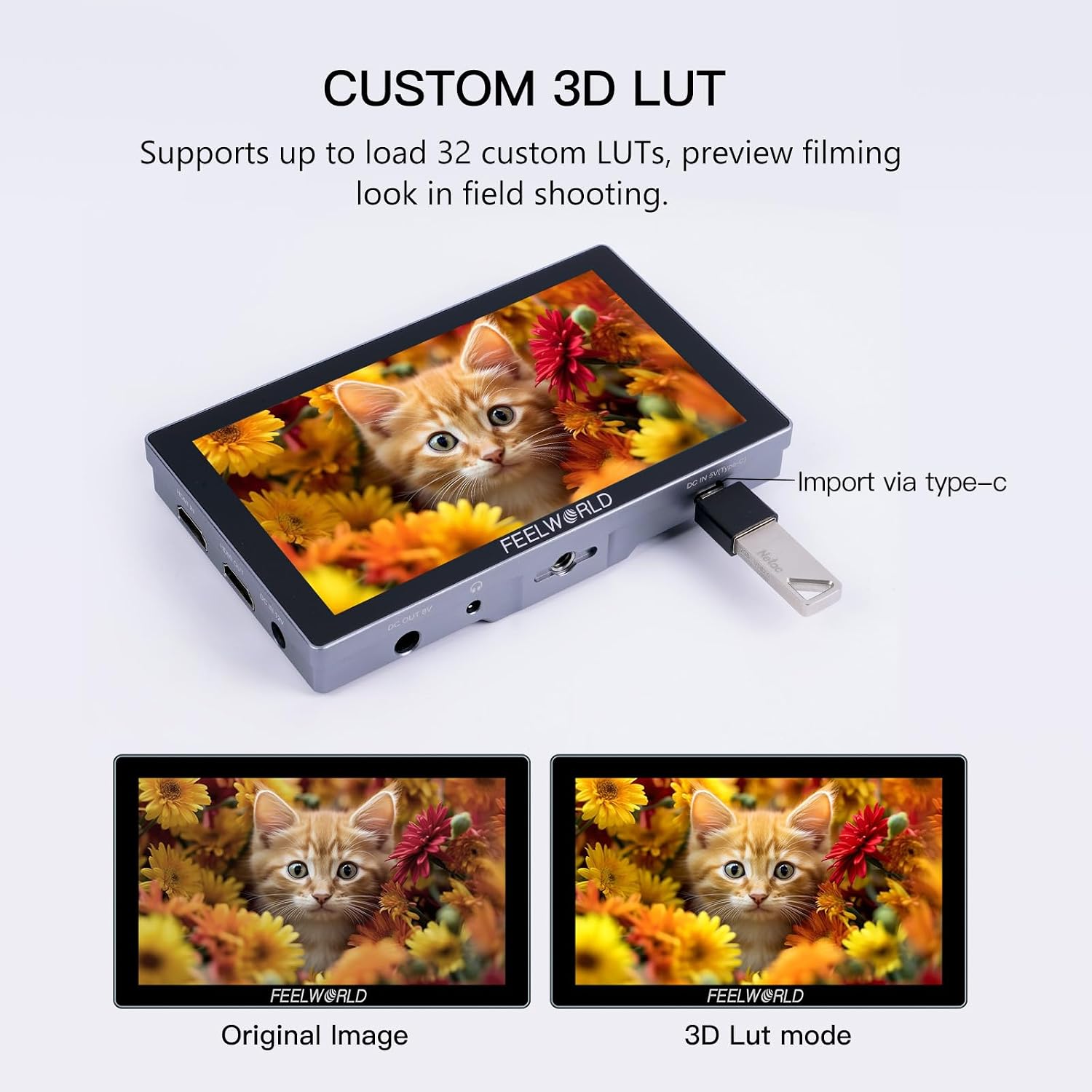 FEELWORLD P6X 5.5 - Inch Touchscreen Aluminium Portable Camera Field DSLR Monitor with 4K HDMI I/O, HDR, Waveform, 3D LUT, 2200mAh Battery, and Carry Case Included