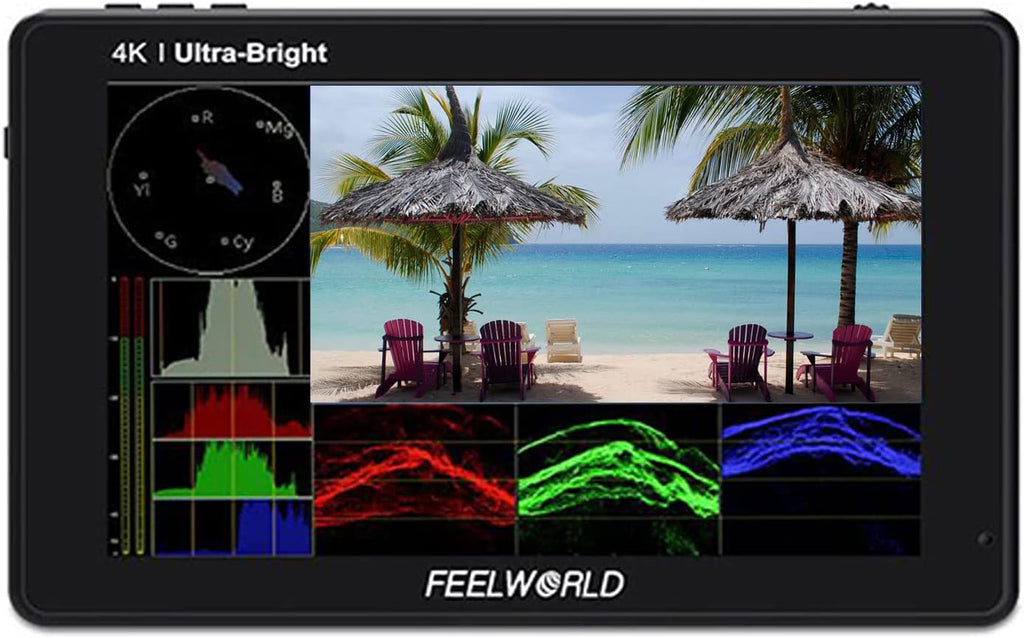 FEELWORLD LUT7S 7 Inch 2200nit Ultra Bright Touch Screen DSLR Camera Field Monitor with 3D Lut HD 1920x1200 4K HDMI and 3G SDI Input Output + Tilt Arm