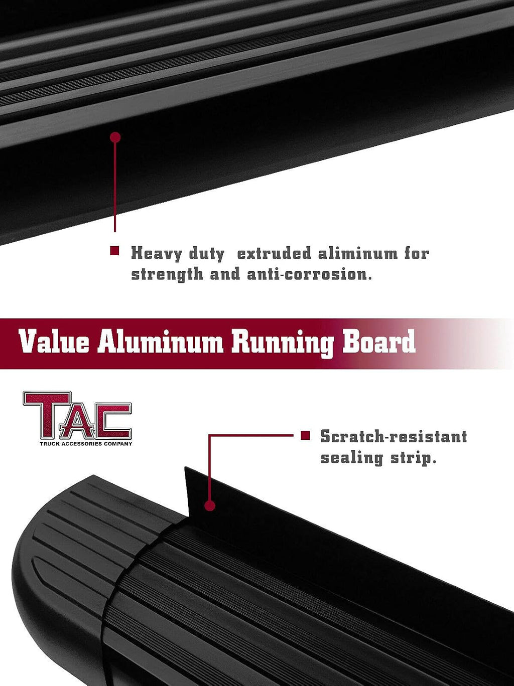 TAC Running Boards Compatible with 2011-2019 Ford Explorer Value Aluminum Black Side Steps Nerf Bars Step Rails Off Road Automotive Exterior Accessories 2 Pieces