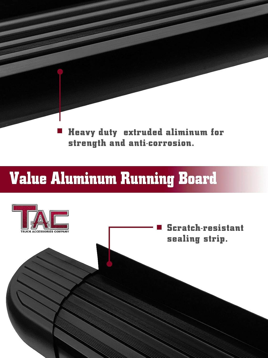 TAC Running Boards Compatible with 2011-2019 Ford Explorer Value Aluminum Black Side Steps Nerf Bars Step Rails Off Road Automotive Exterior Accessories 2 Pieces