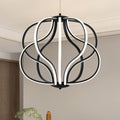 Modern LED Chandelier，Black Adjustable Hanging Chandelier ，Easy to Install, Suitable for Foyer, Dining Room, Living Room, Bedroom