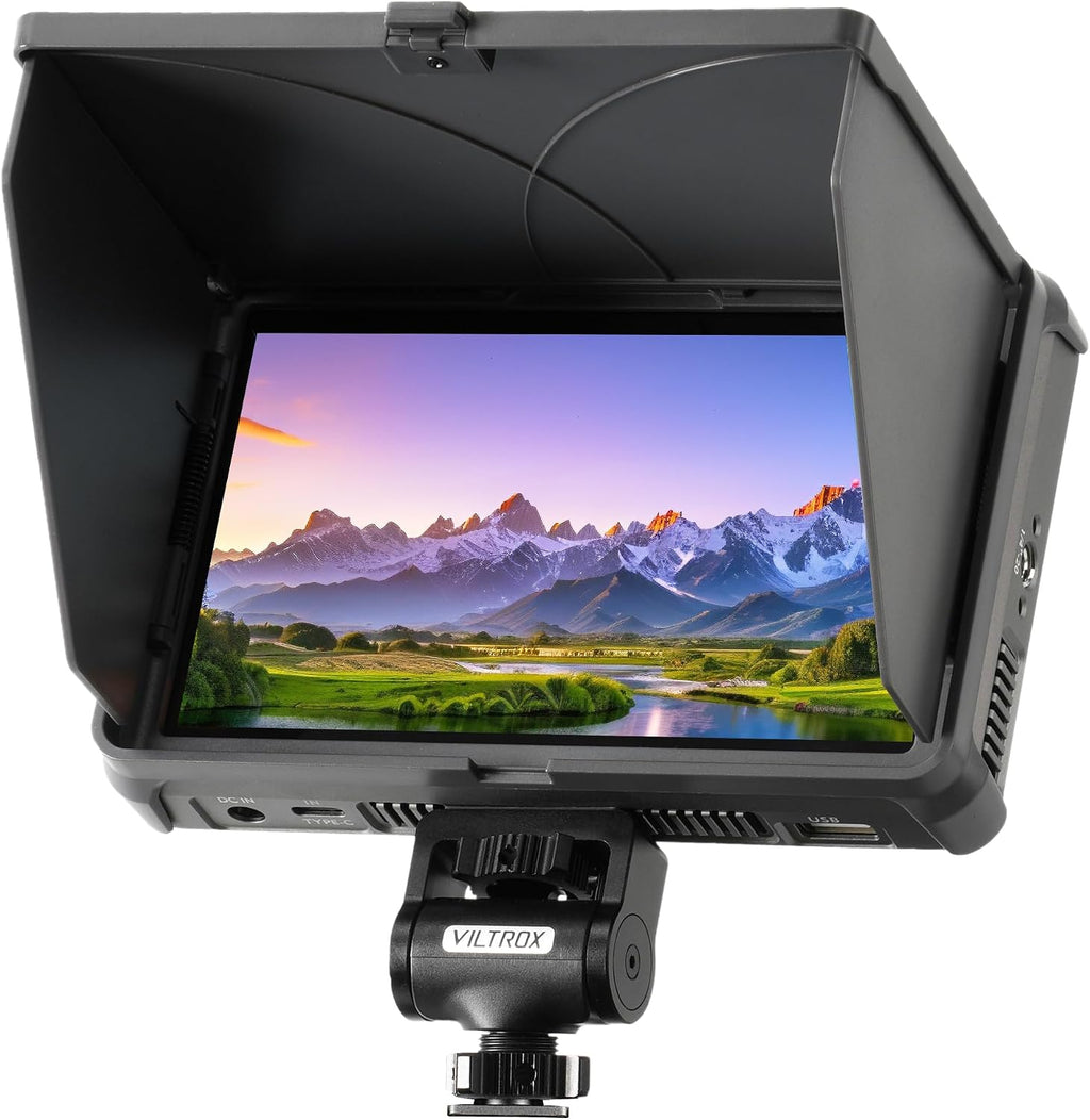 VILTROX 6'' Camera Field Monitor 4K 2000Nits Touchscreen Camera Monitor, Full HD 1920x1080 Video Monitoring, 3D Lut, RGB Parade, Focus Peaking, with Sunshade Hood and Battery for Sony Canon Nikon