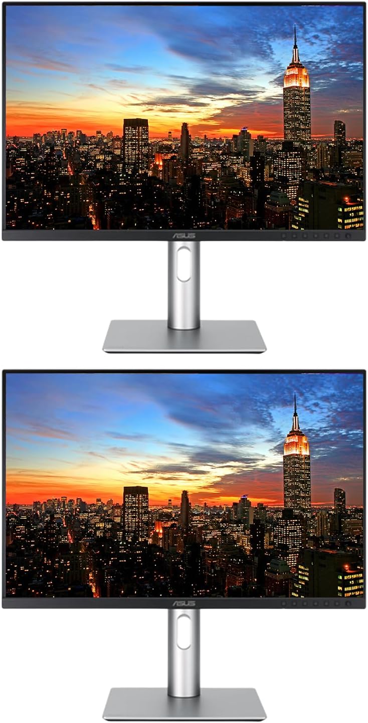 Asus ProArt PA248CRV 24-inch 1920 x 1200 WUXGA IPS Professional Monitor, 2-Pack Bundle with USB-C 96W PD, Daisy Chain DisplayPort, HDMI, USB Hub and Integrated Speakers