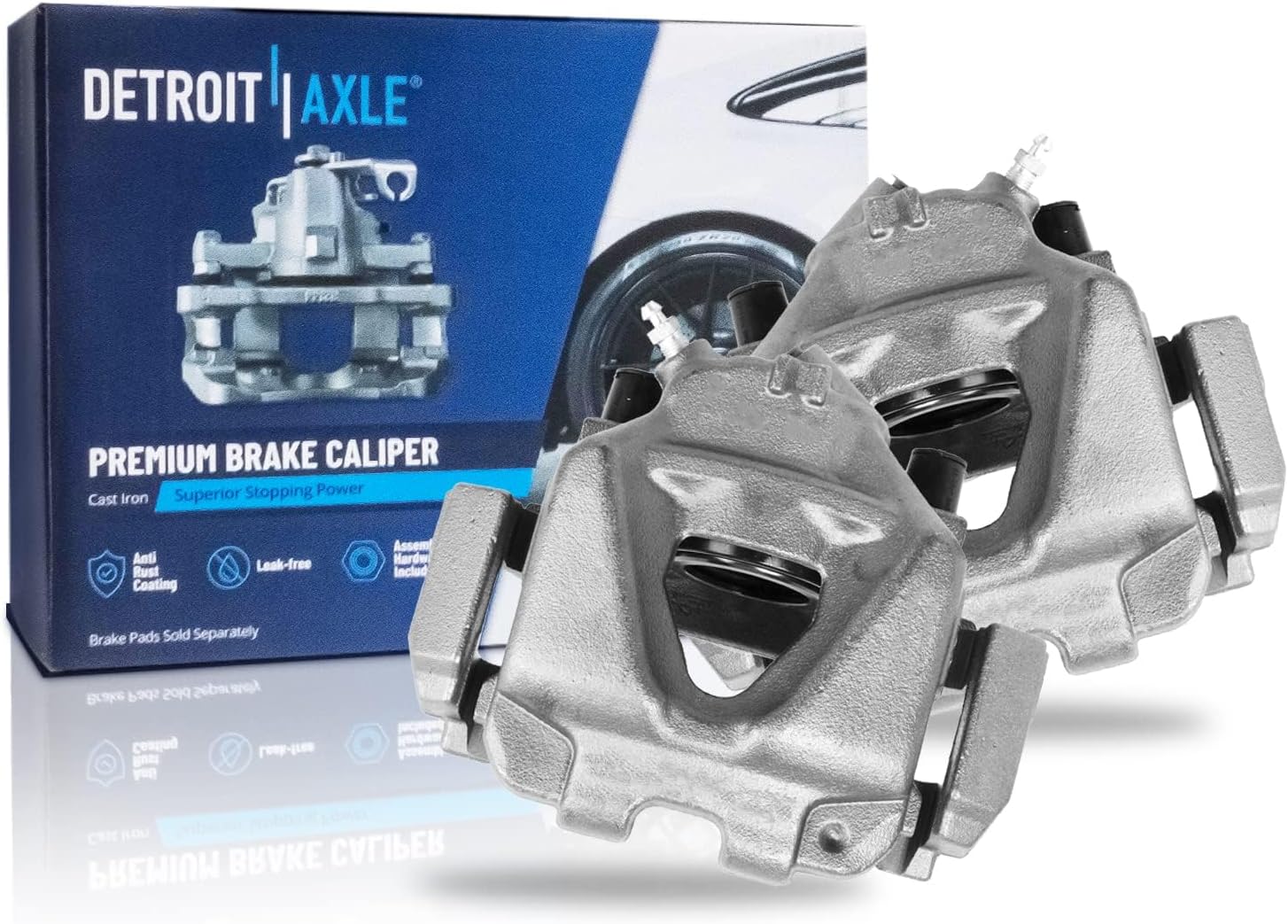 Detroit Axle - Front Disc Brake Rotors Ceramic Pads Calipers w/Bracket Replacement for BMW 323i 328i xDrive X1 328xi - 6pc Set