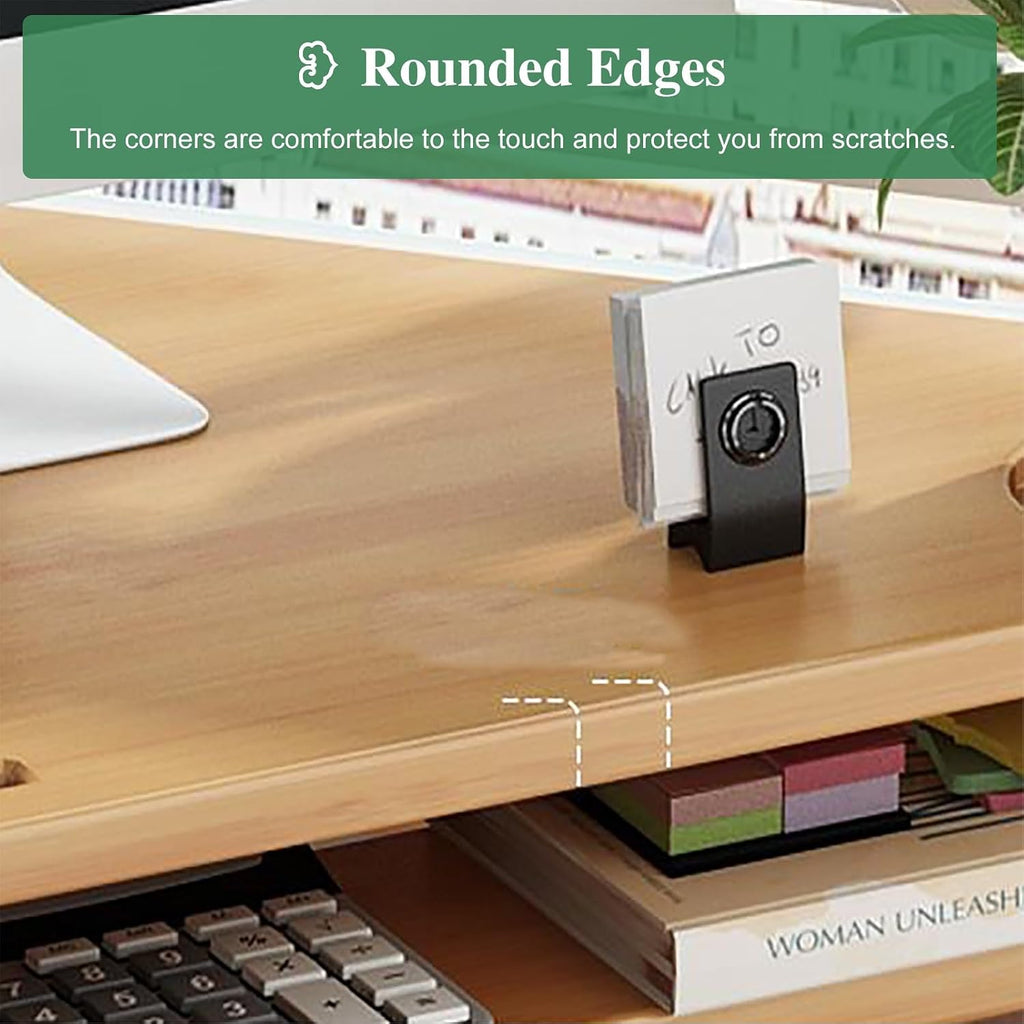 Corner Monitor Stand 2-Tier Dual Triangle Monitor Rack for Computer, Laptop Desktop Organizer Corner Riser Stand, Universal Storage Holder for Workspace Office(Brown)