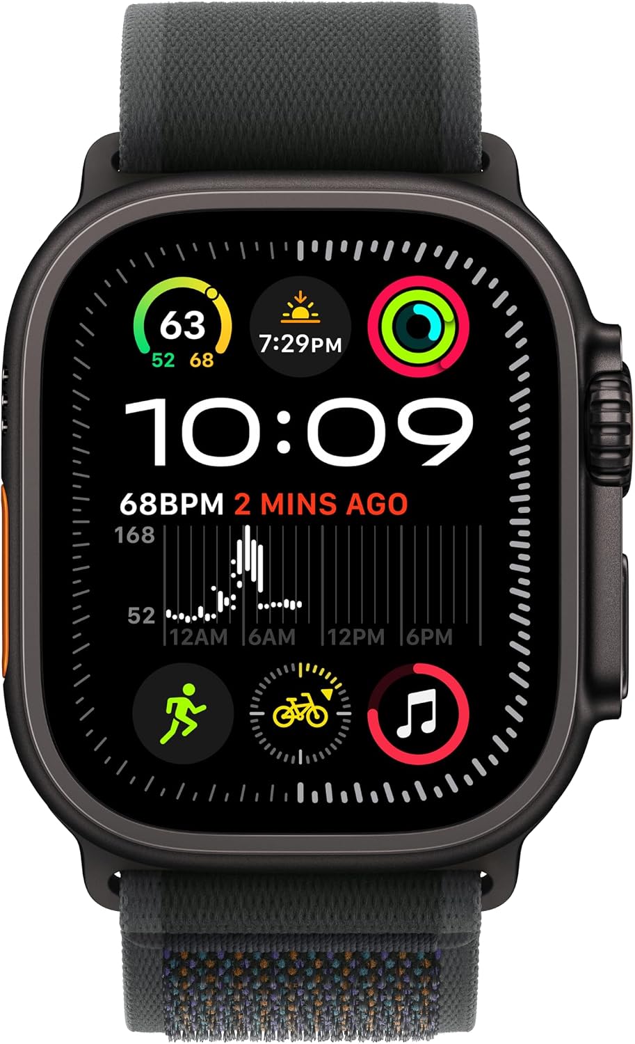 Apple Watch Ultra 2 [GPS + Cellular 49mm] - Black Titanium Case with Black Trail Loop, M/L (Renewed)