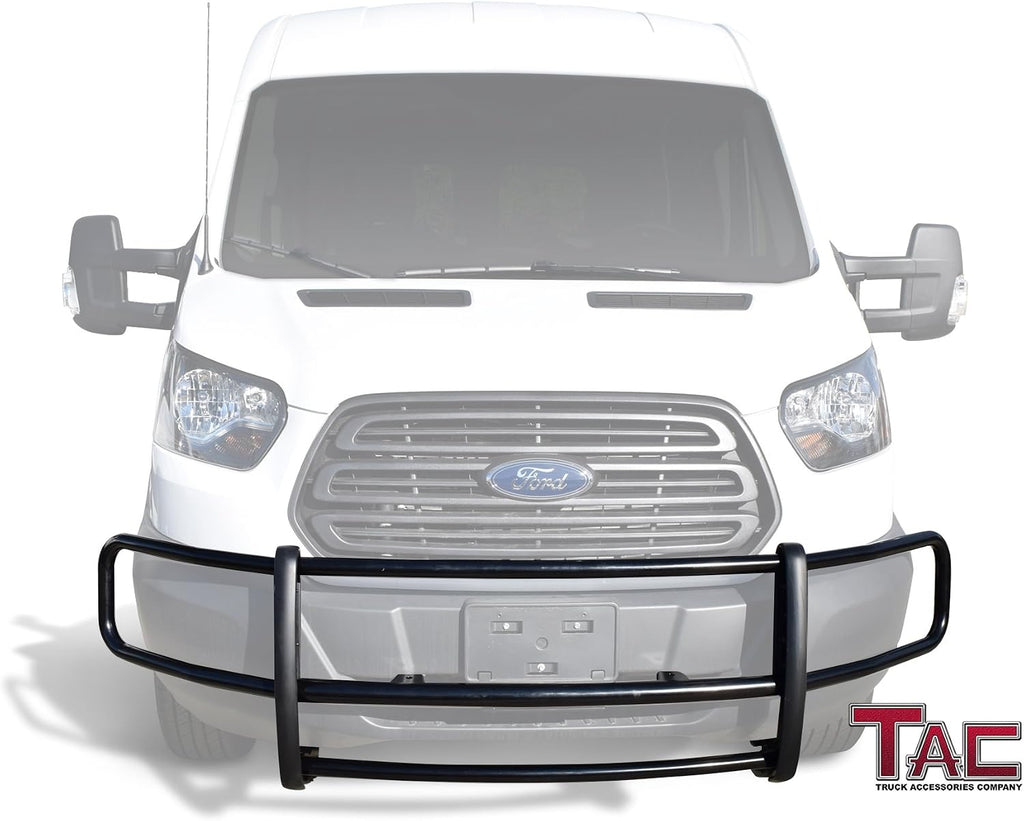 TAC Grille Guard Compatible with 2015-2019 Ford Transit Van (Full Size) Black Front Brush Bumper Guard Push Guard Off Road Automotive Exterior Accessories