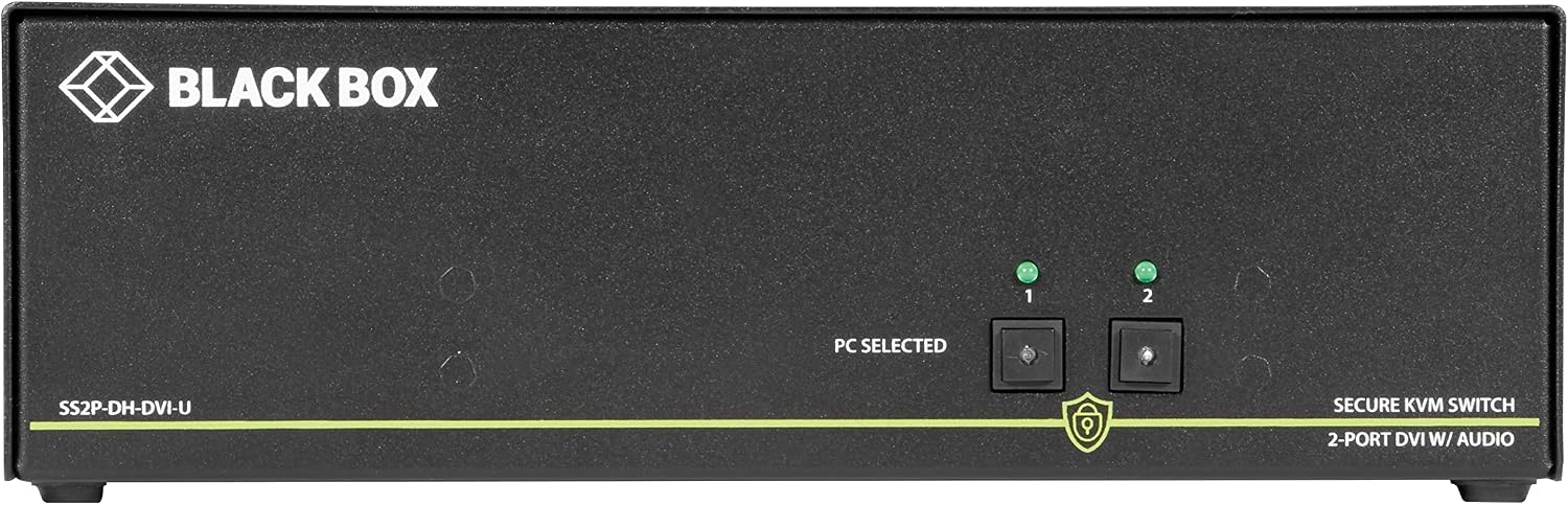 Black Box NIAP 3.0 Secure 2-Port Dual-Head DVI-I KVM Switch - 2 Computer(s) - 1 Local User(s) - 384