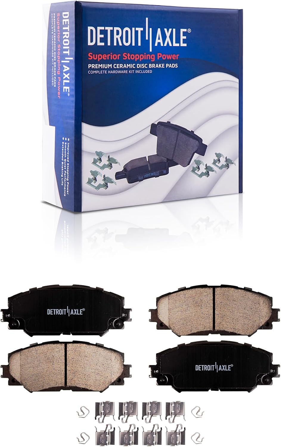 Detroit Axle - Brake Kit for 2009-2010 2014-2018 Toyota Corolla 2009-2013 Matrix 2009-2010 Pontiac Vibe, Disc Brakes Rotors Ceramic Brake Pads Front and Rear Replacement