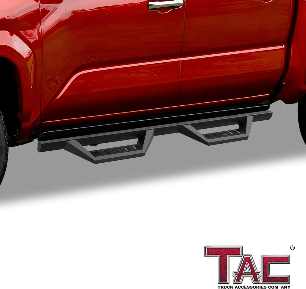 TAC Sidewinder Running Boards Fit 2024-2026 Tacoma Double Cab (Incl. Hybrid Model) 4' Drop Side Step Nerf Bar Rocker Slider Off Road Pickup Truck Exterior Accessories 2pcs