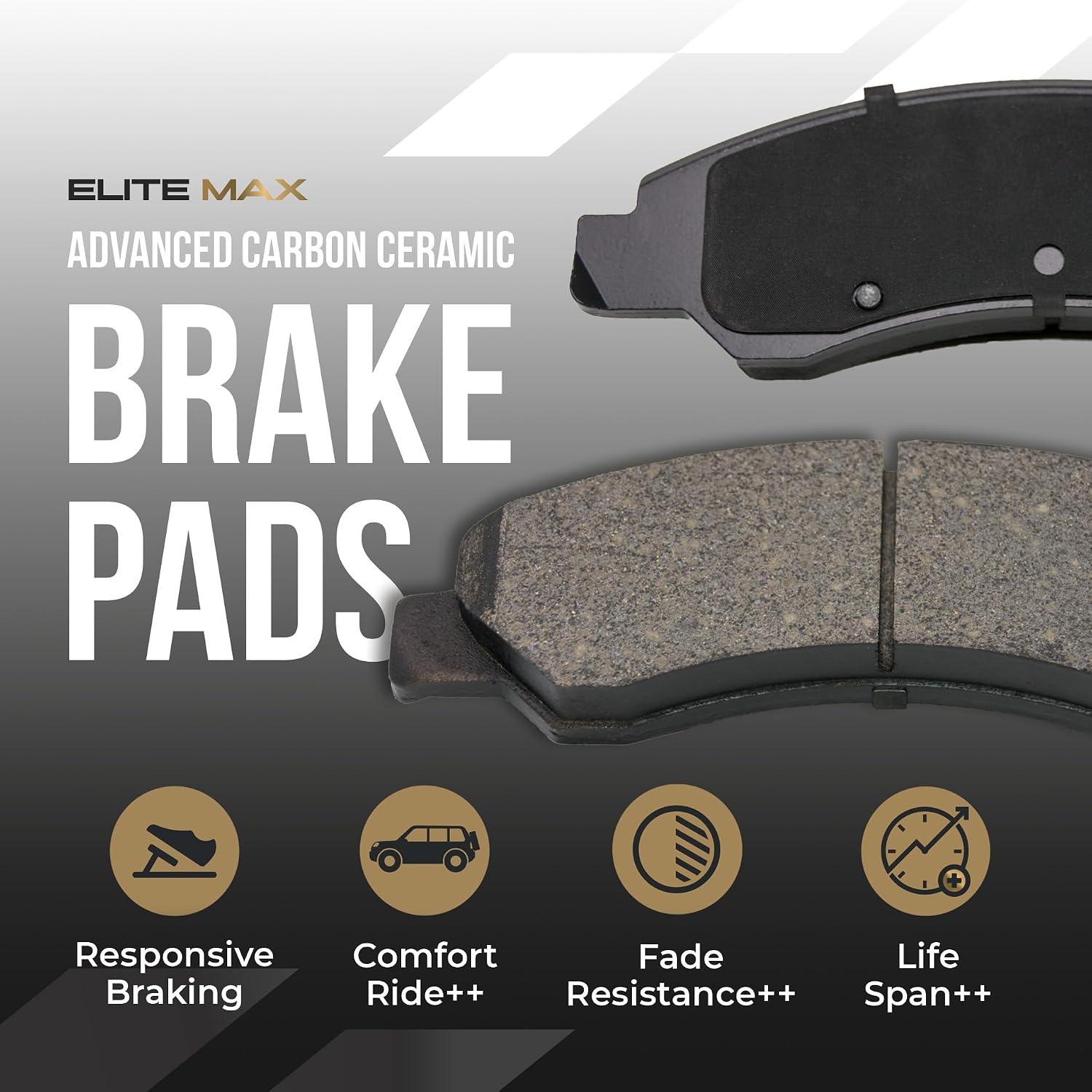 Max Advanced Brakes Front Brake Kit Compatible With 2006-2010 2011 Honda Civic Si Compatible With Acura CSX Type-S Replacement Drilled Slotted Black Coated Disc Brake Rotors and Ceramic Brake Pads