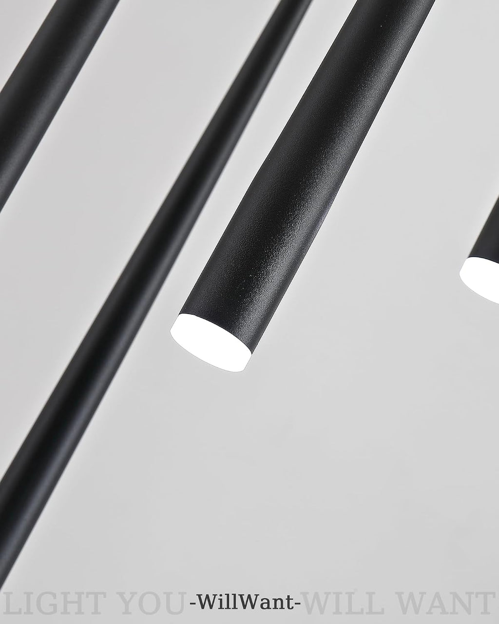 9-Light LED High Ceiling Chandelier, Modern Black Long Linear Pendant Chandelier for Staircase Entryway Foyer, Large Dimmable Hanging Light with 3 Color Temperatures
