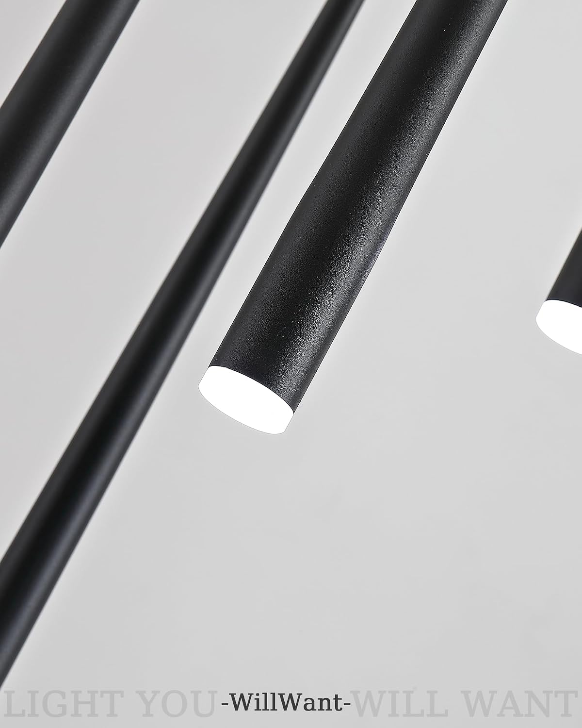 9-Light LED High Ceiling Chandelier, Modern Black Long Linear Pendant Chandelier for Staircase Entryway Foyer, Large Dimmable Hanging Light with 3 Color Temperatures