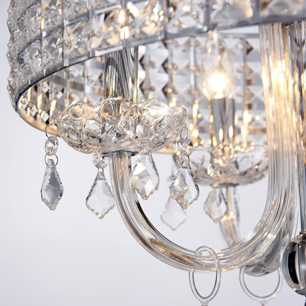 Saint Mossi 4-Lights K9 Crystal Chandelier Modern Chandelier Light Fixture, Crystal Pendant Light Fixture Modern Ceiling Light Fixtures,H17 x D18,Chain Adjustable