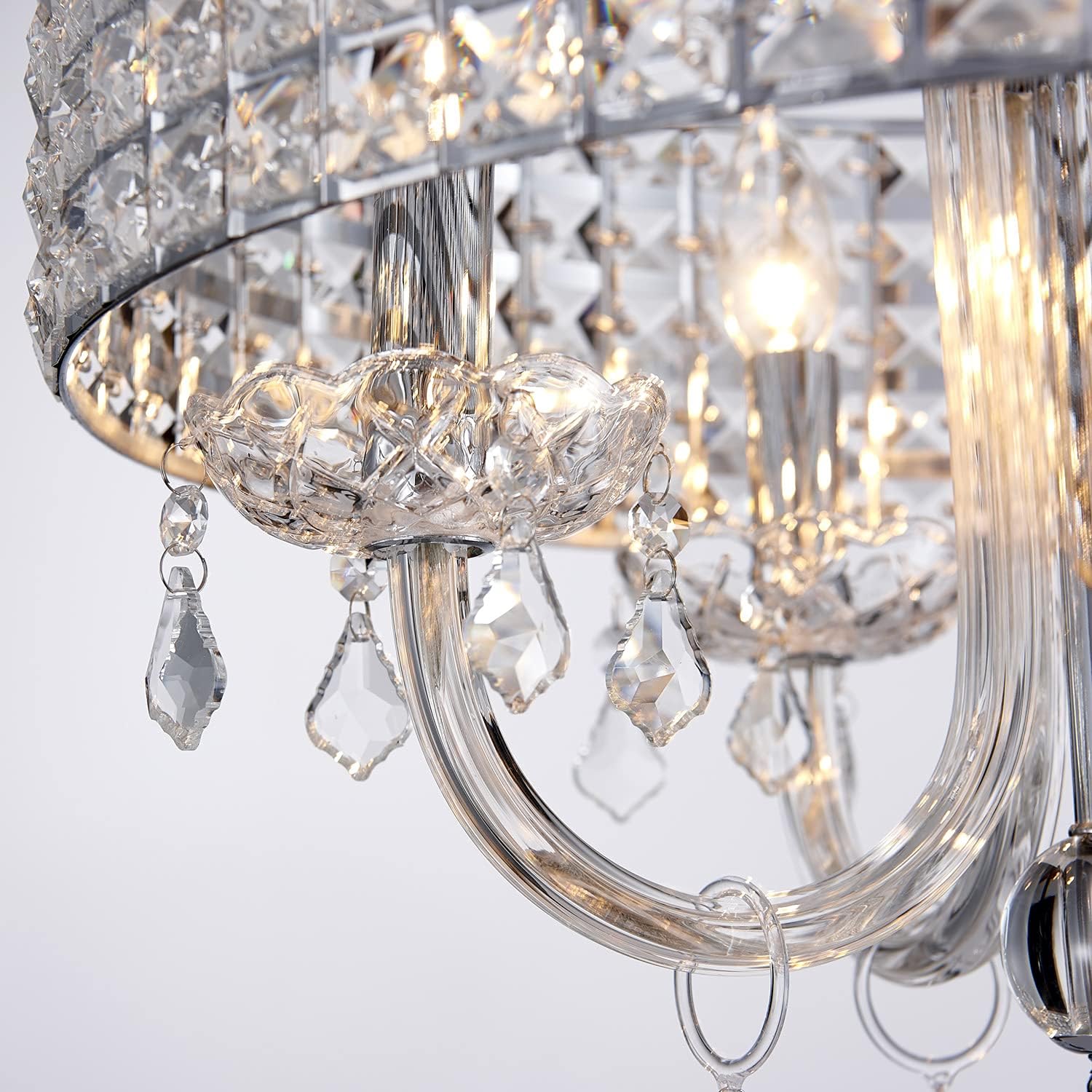 Saint Mossi 4-Lights K9 Crystal Chandelier Modern Chandelier Light Fixture, Crystal Pendant Light Fixture Modern Ceiling Light Fixtures,H17 x D18,Chain Adjustable