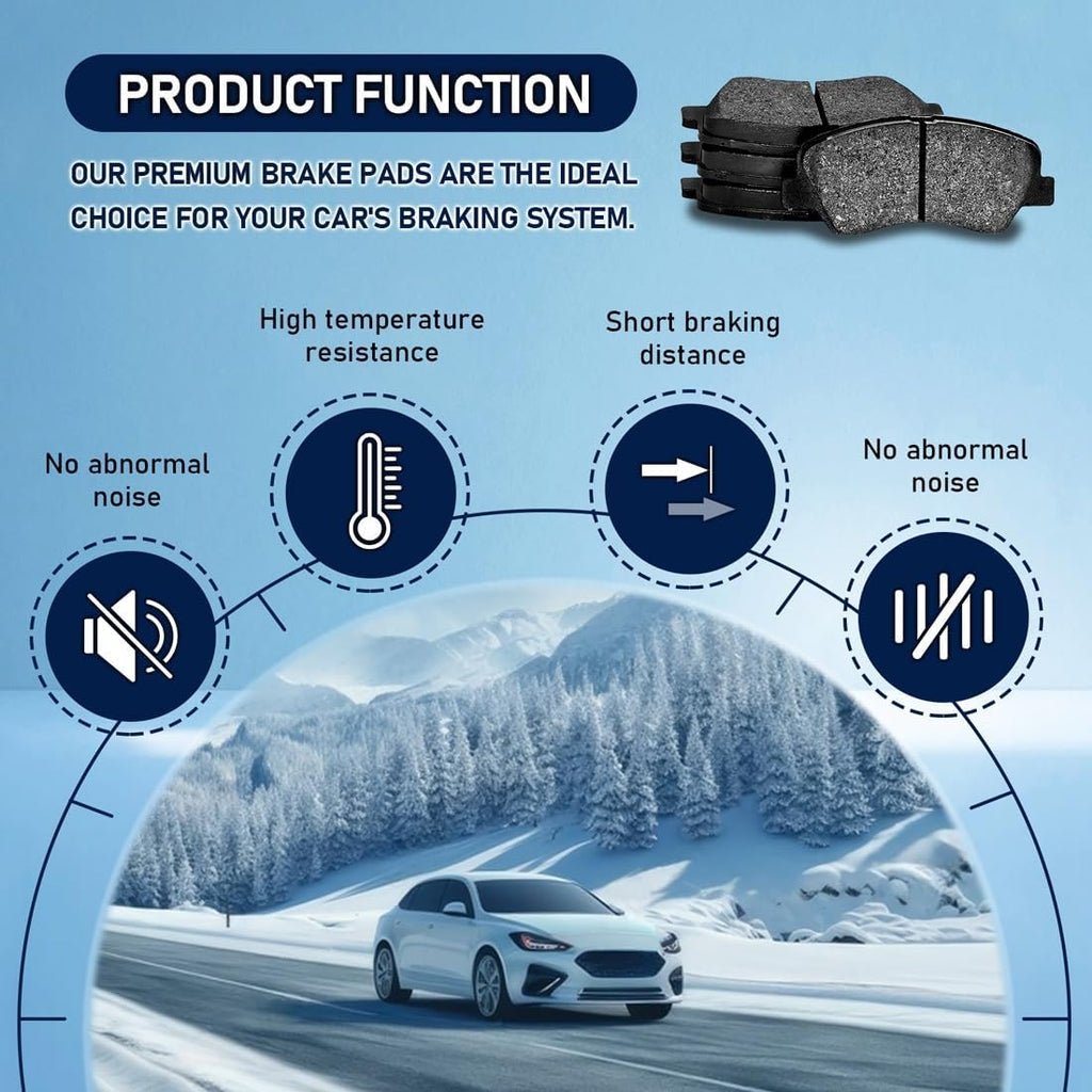 Ceramic Brake Pads w/Vented Rotors 11.1inch (282mm) for Honda Civic 1.8L 2006 2007 2008 2009 2010 2011, for Acura CSX 2.0L 2006 2007 2008 2009 2010 2011 6Pcs Front Replacement Brakes Kit