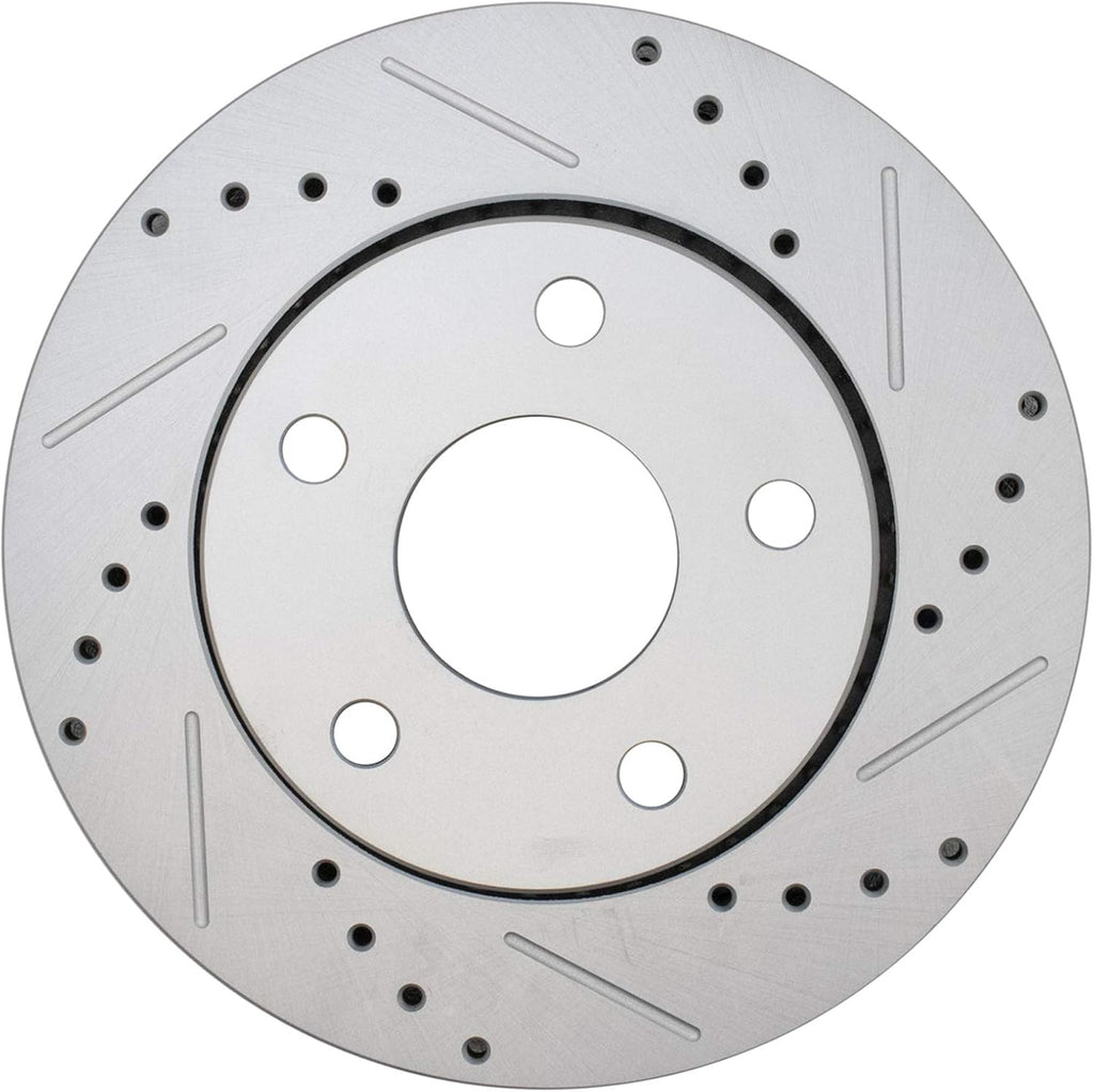 TRQ Performance Front and Rear Brake Rotor Set G Coated Drilled and Slotted Compatible with 2007-2017 Jeep Wrangler 2018 Wrangler JK