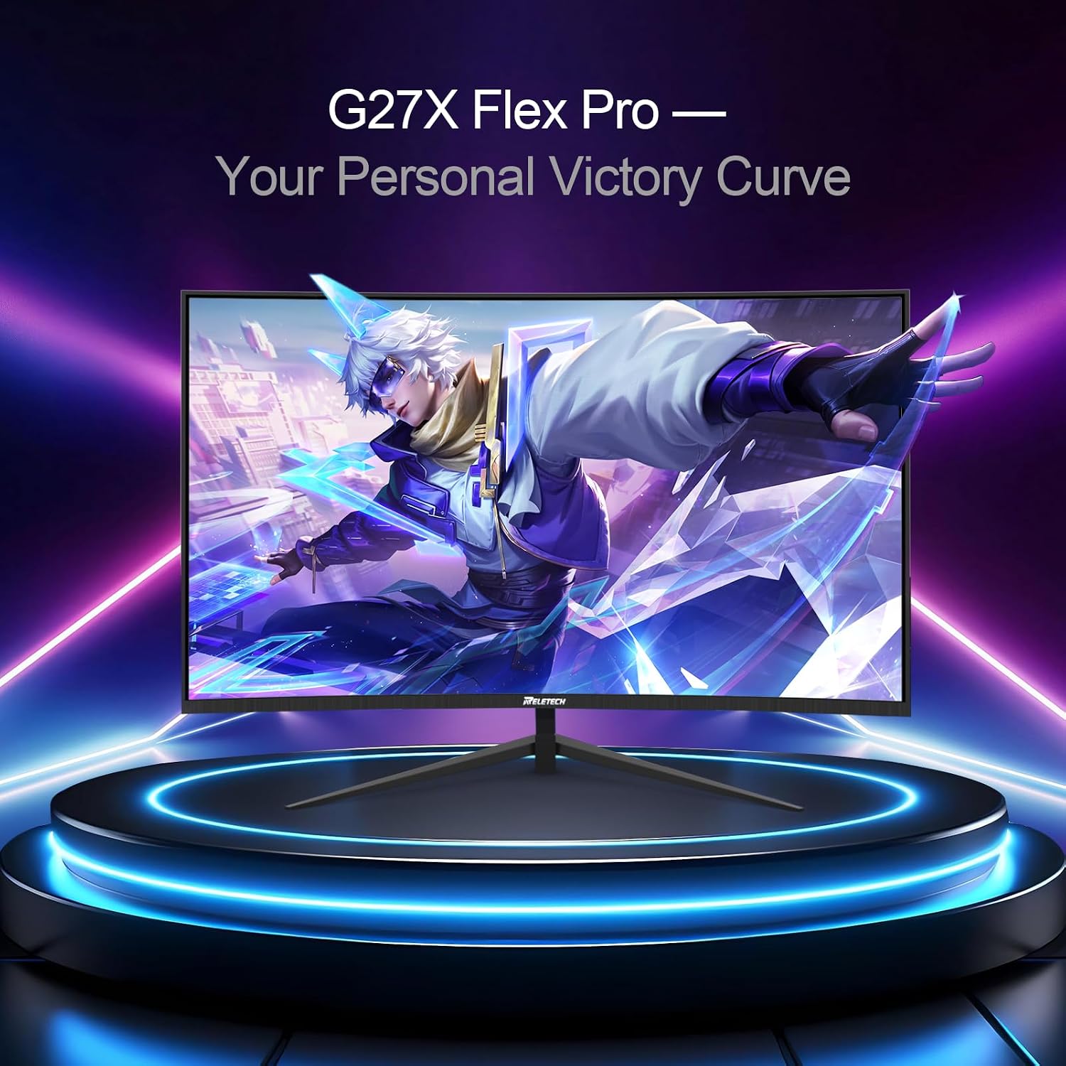 27 Inch Curved Gaming Computer Monitor 2K QHD(2560x1440) 180Hz Monitor,1ms 1800R Display, FreeSync, 4000:1 Contrast Ratio,100% sRGB, HDMI 2.0 & DisplayPort 1.4 VESA Mount（G27X Flex Pro）
