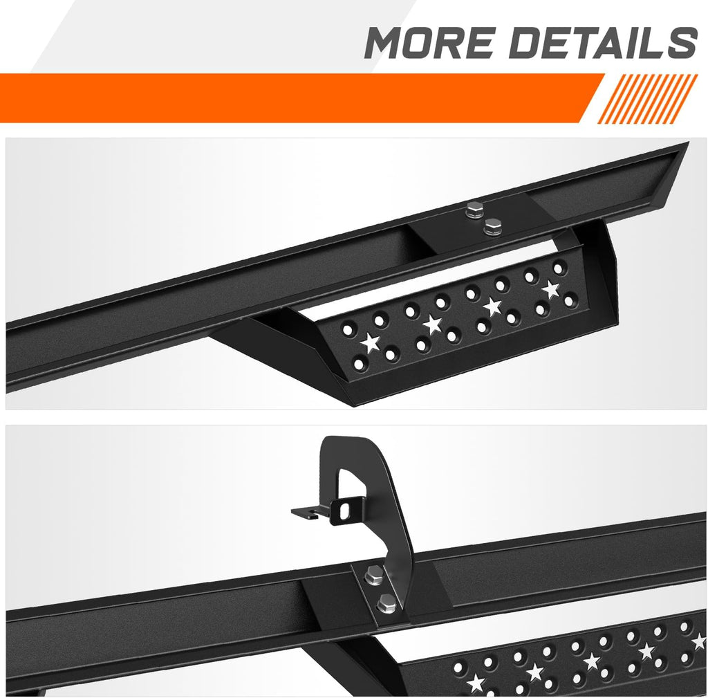 2.75' Black Drop Side Steps Nerf Bars Running Boards Compatible with 07-19 Chevy Silverado/GMC Sierra Extended Cab (Pair)