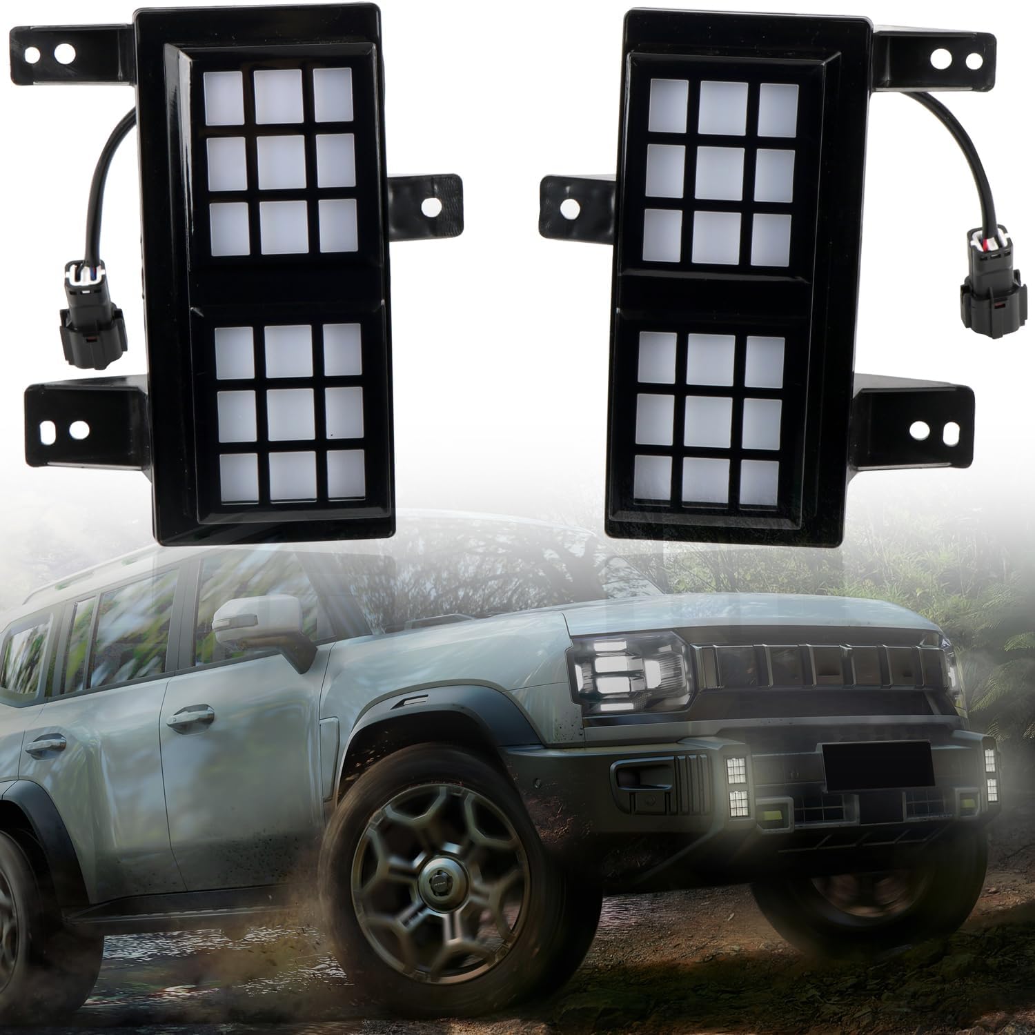 HIGH FLYING for Chery Jetour T2, Travellar 2023 2024 2025 Car Exterior Accessories Front LED Fog Light DRL Daytime Running Lights 2pcs (DRL Standard Style)