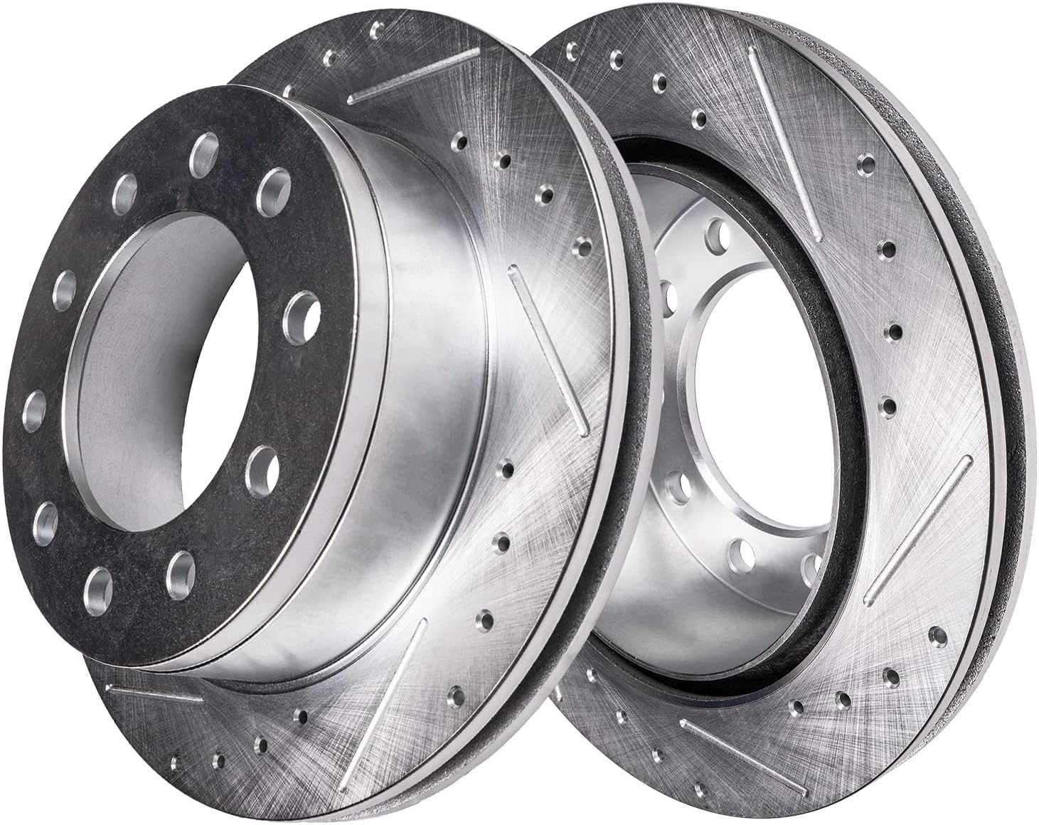 Detroit Axle - Front Brake Kit for 2008-2024 Dodge Ram 4500 5500, 15.35' inch Front and Rear Drilled Brake Rotors Ceramic Brakes Pads 2009 2010 2011 2012 2013 2014 2015 2016 2017 2018 2019 Replacement