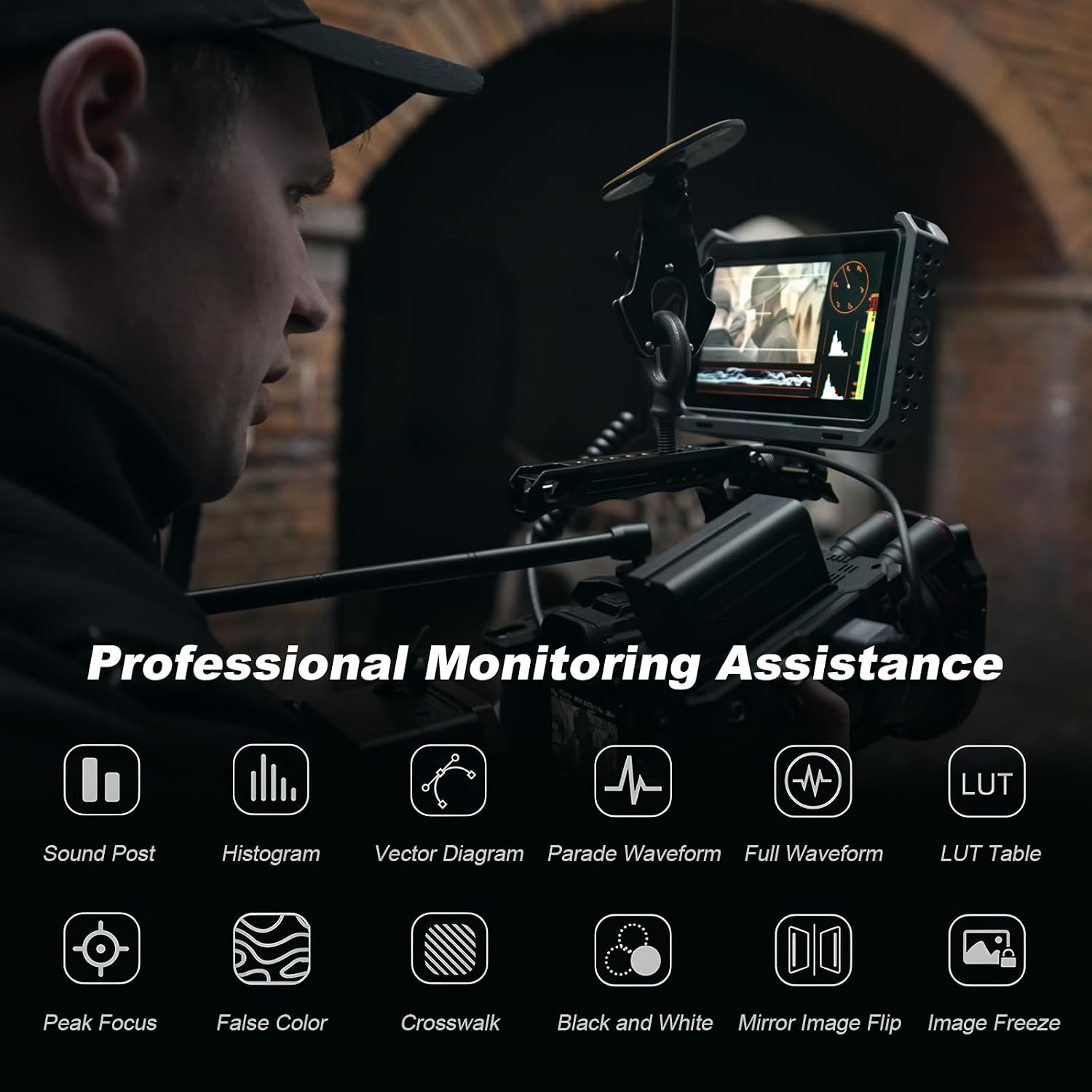VILTROX DC-X3 6' Camera Field Monitors DCX3 for DSLR Touchscreen External Monitor 4k 2000nits X3 Monitor for Sony Canon Nikon 3D LUT 1920x1080 IPS with Sunshield 2200 MAh Battery
