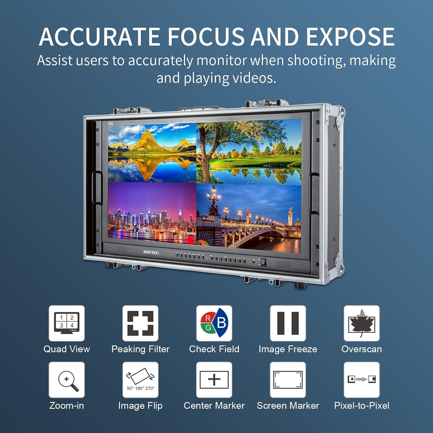 4K280-9HSD-CO 27 Inch 4K Ultra-HD Resolution Carry-on Broadcast Director Monitor
