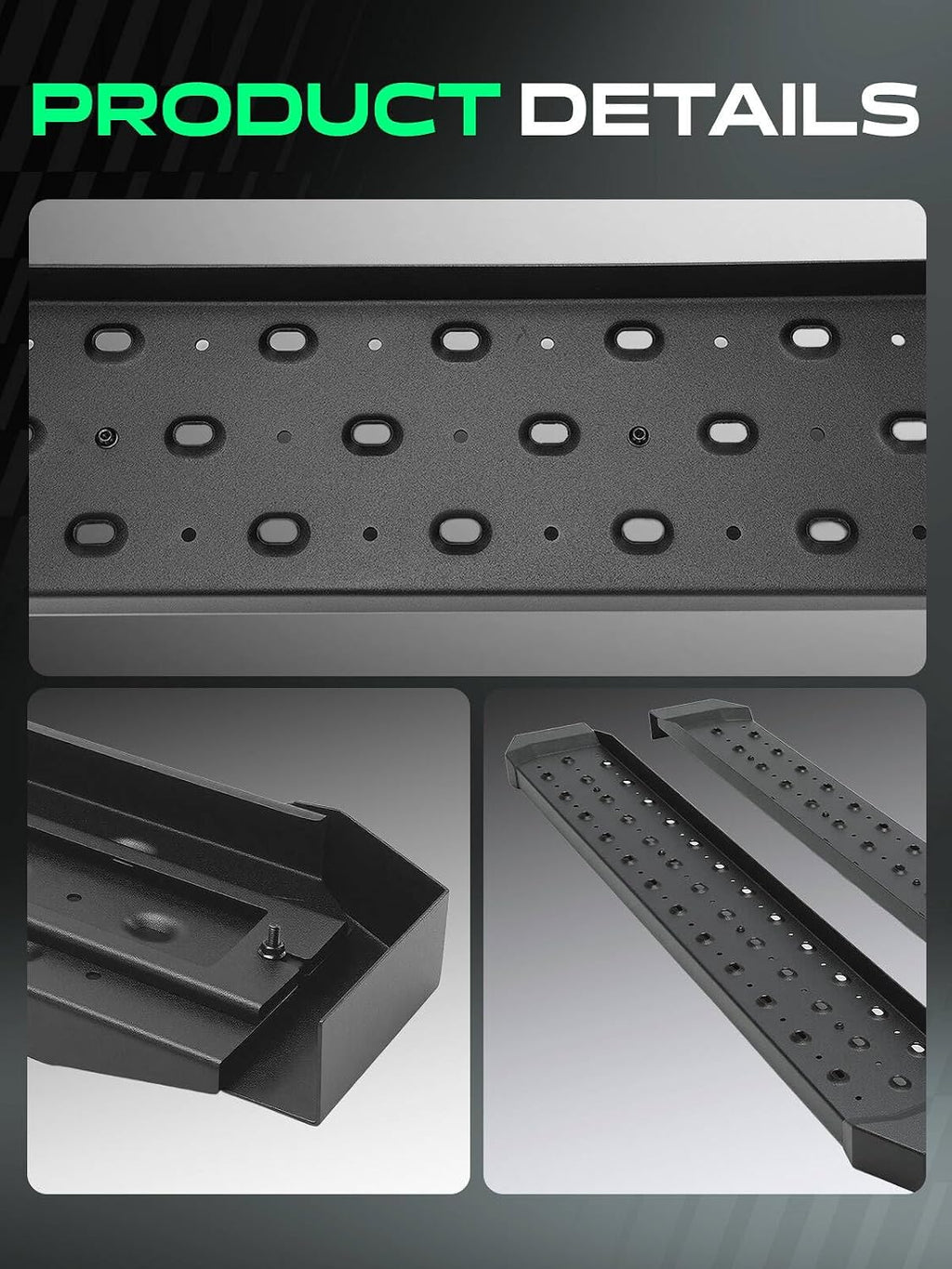 YHTAUTO 6.5 Inch Running Boards Side Steps Fits Chevy Silverado & GMC Sierra 1500 2019-2025, 2500 HD/3500 HD 2020-2025 (Standard Cab/Regular Cab) Carbon Steel Black Powder, Side Step Rails