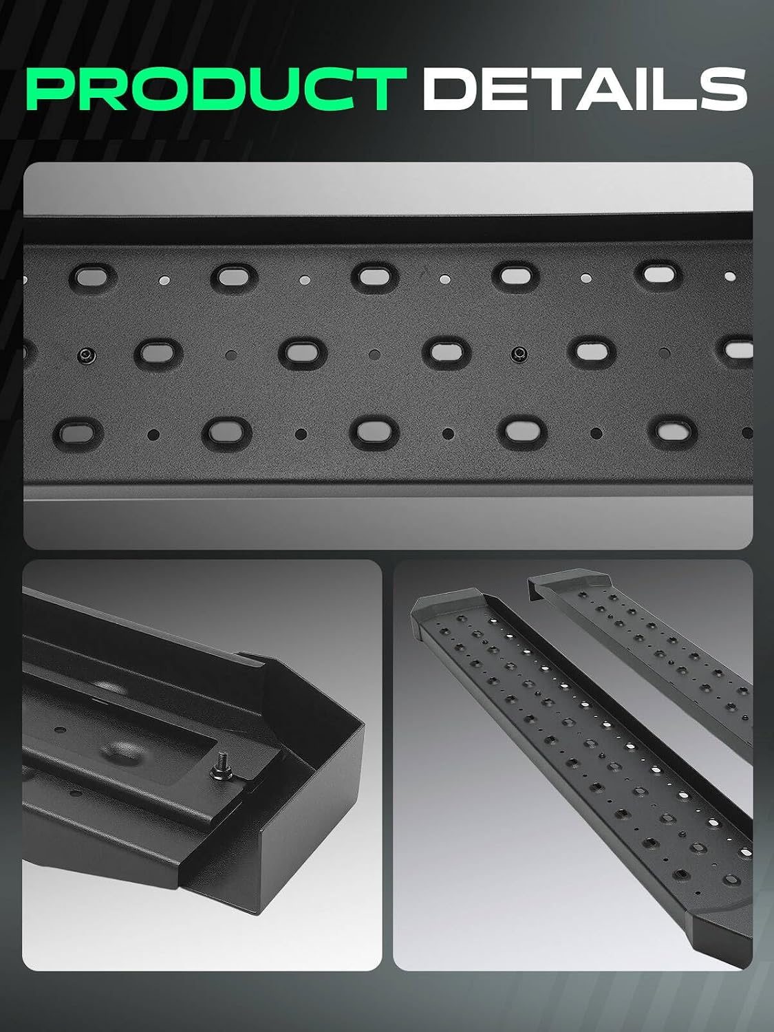 YHTAUTO 6.5 Inch Running Boards Side Steps Fits Chevy Silverado & GMC Sierra 1500 2019-2025, 2500 HD/3500 HD 2020-2025 (Standard Cab/Regular Cab) Carbon Steel Black Powder, Side Step Rails