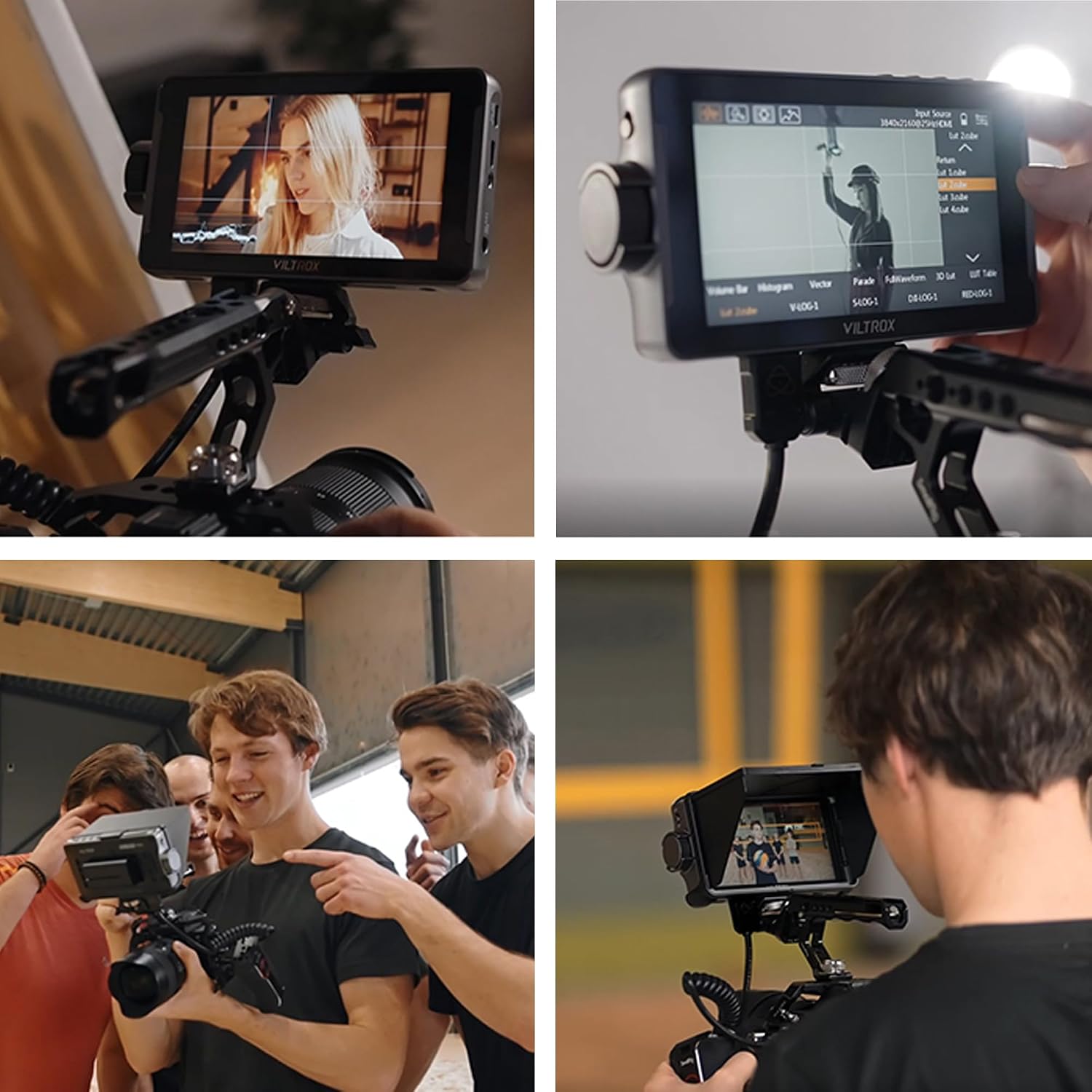 VILTROX Camera Field Monitor DC-550pro 5.5' Kit Touch Screen 4K HDMI DSLR Cameras Video Monitors with Sunshade Hood np-f550 Battery