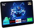 XTRONS 14 Inch 4K Portable Car TV Headrest Monitor, 90° Rotatable Android 11 IPS Touch Screen Tablet for Back Seat, with WiFi/Bluetooth/HDMI/USB/AV in/Screen Mirroring 4+64G (1PC)