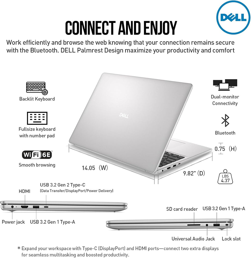 Dell 16 Elitebook Touchscreen Laptop Computer, 16' FHD+ Touch Screen Business Laptop, Intel Core 5 (>i7-1355U), 16GB DDR5 1TB SSD, Windows 11 Pro|Backlit 10-Key|Wi-Fi 6E