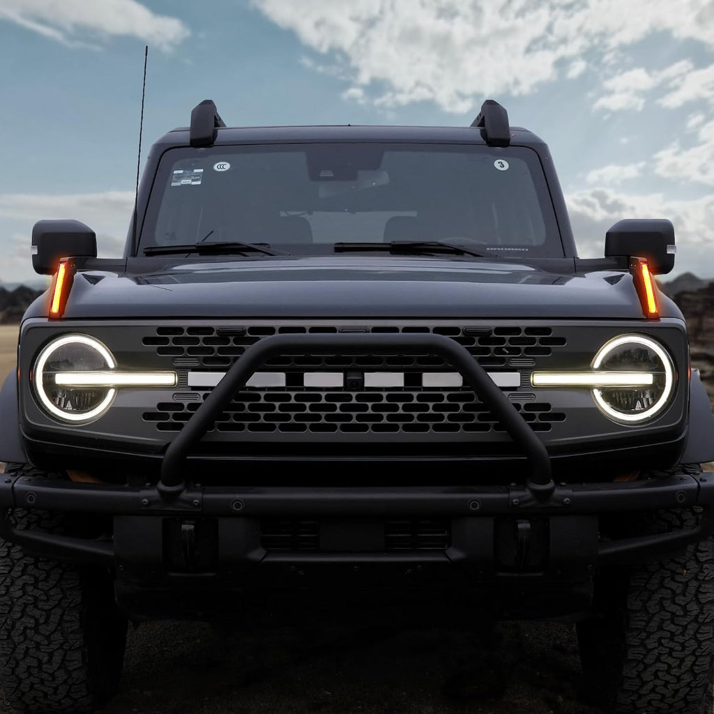 Mabett Trail Sight Light with Built-in Marker Lights for Ford Bronco 2026 2021–2025, Upgrade Hood LED Light Fit for Bronco Accessories 2/4-Door, Turn Signal and Marker Lighting