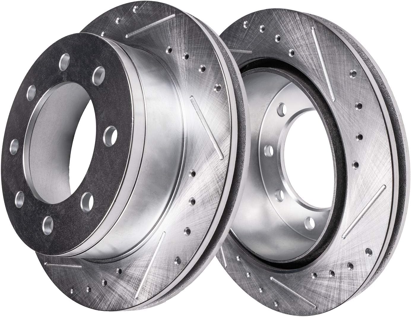 Detroit Axle - Front Brake Rotors for Cadillac DeVille Chevy GMC Suburban Avalanche Express Yukon XL Savana 2500 3500 4500 Silverado Sierra 1500HD 2500 HD 3500 HD Hummer H2, Slotted Brake Rotors