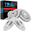 TRQ Performance Front and Rear Brake Rotor Set G Coated Drilled and Slotted Compatible with 2015-2020 Acura TLX