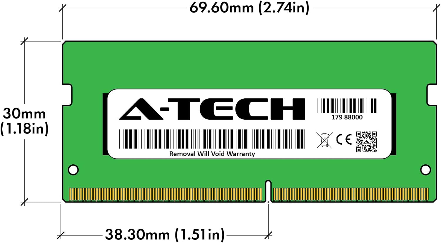 A-Tech 16GB (4x4GB) DDR4 3200 MHz SODIMM PC4-25600 (PC4-3200AA) CL22 Non-ECC Laptop RAM Memory Modules