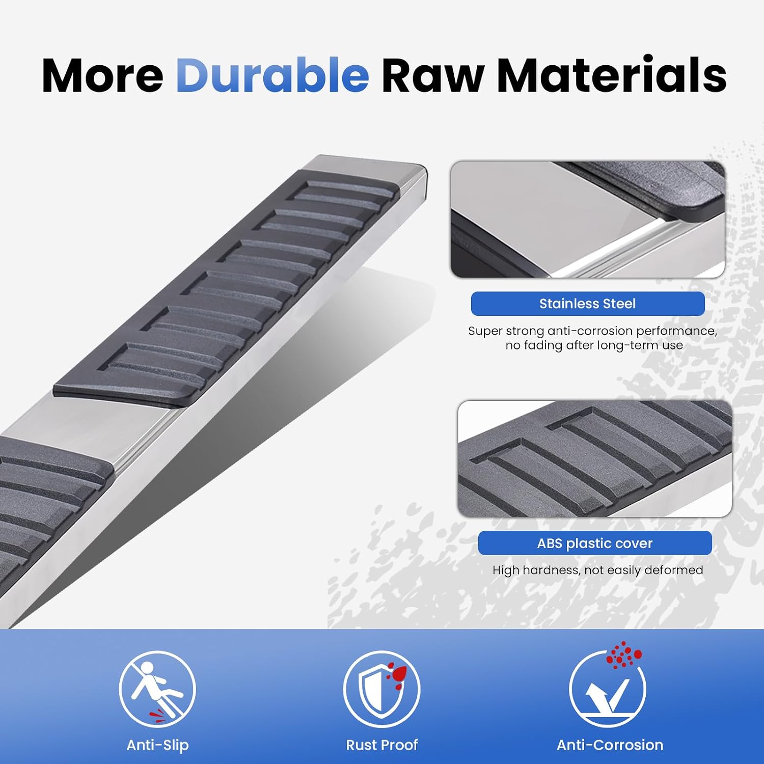 PZ 6' Running Boards Anti-Slip Side Steps Compatible with 2019-2025 Chevy Silverado/GMC Sierra 1500 Double Cab,2020-2025 for 2500HD 3500HD,500LBS No Drill Truck Running Boards Direct Fit Nerf Bar