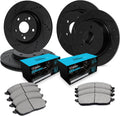 R1 Concepts Front and Rear Brake Kit Fits 2007-2010 Acura CSX; 2006-2011 Honda Civic| Ceramic Brake Pads and Drilled Slotted Brake Rotors| 11.8' Front & 10.2' Rear