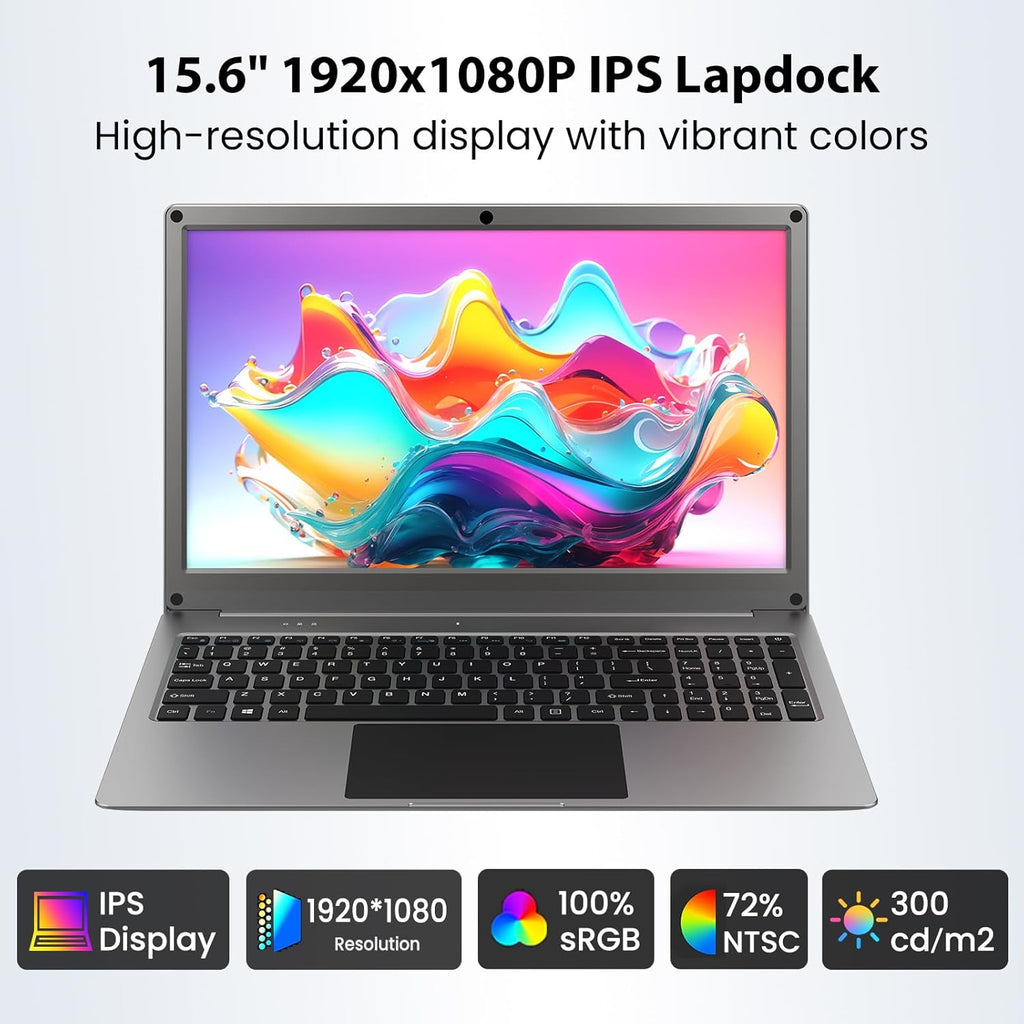 ELECROW 15.6 Inch Portable Monitor with Keyboard, Lapdock 1080P FHD IPS Display with Built-in Battery, USB C External Computer Monitors Compatible with Raspberry Pi, Phone, Mini PC, Mac, Game Console